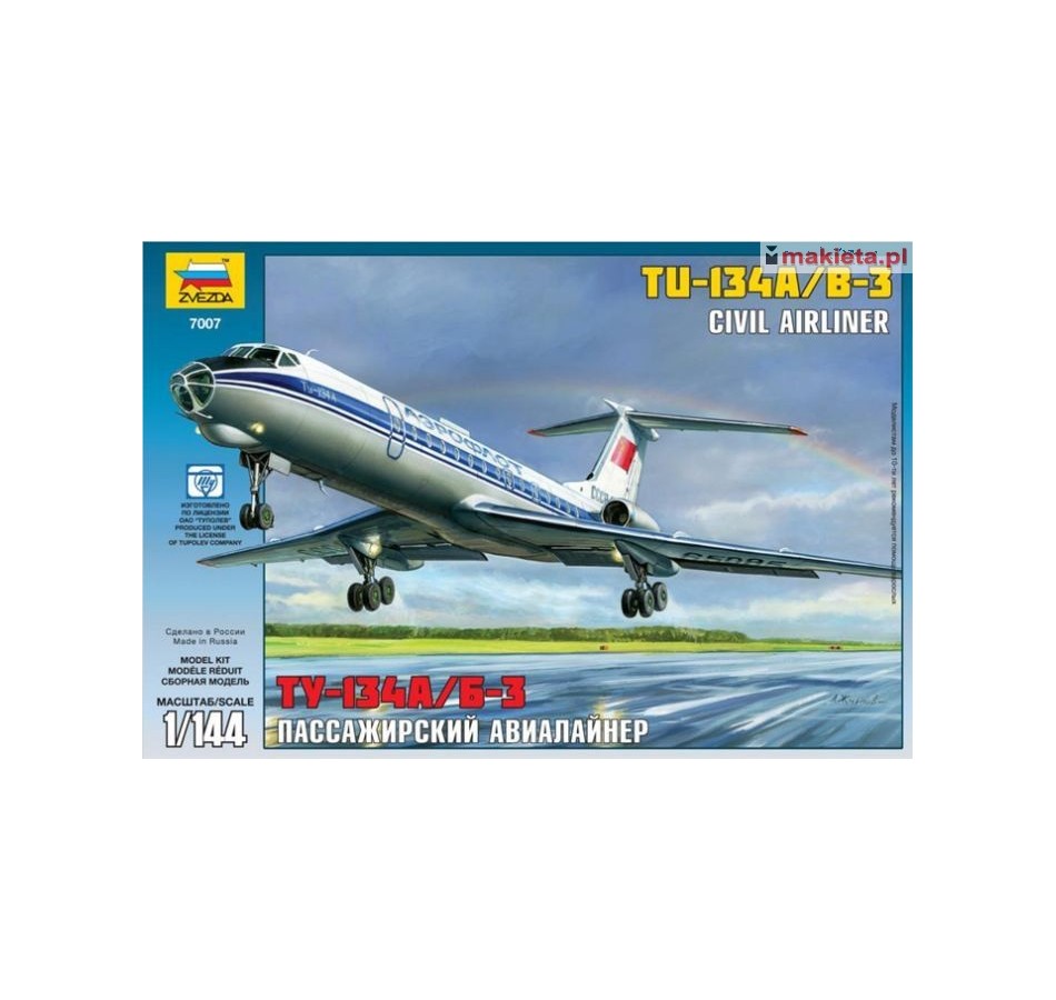 ZVEZDA 7007, Tupolev TU-134 B, 1:144