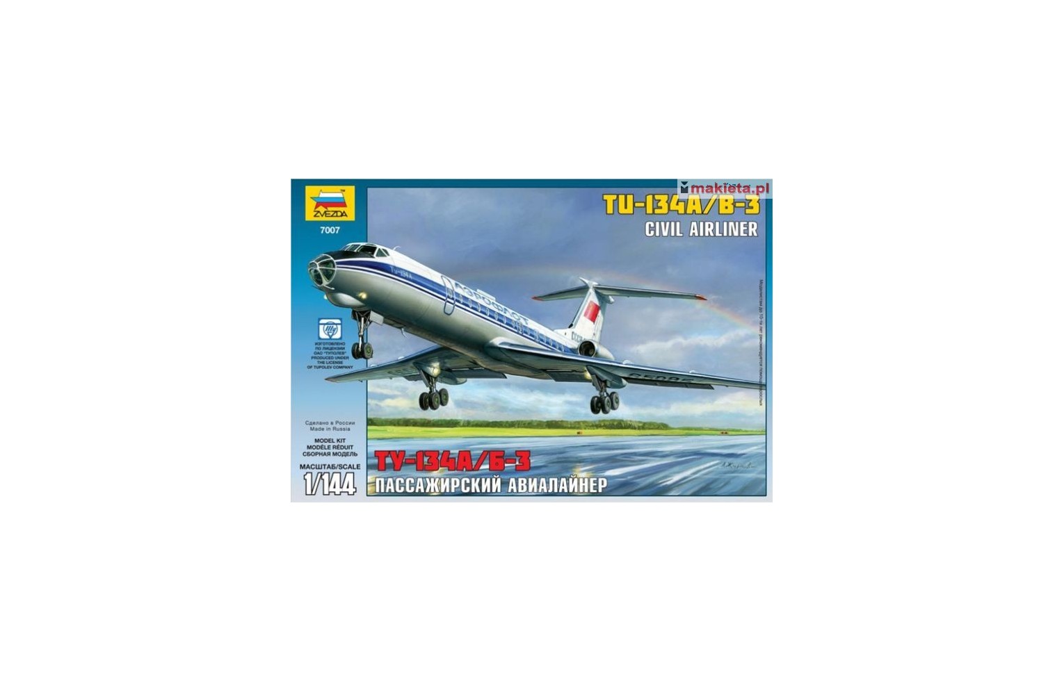 ZVEZDA 7007, Tupolev TU-134 B, 1:144
