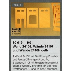 Auhagen 80619, Ściany 2410 E/F/H, żółte