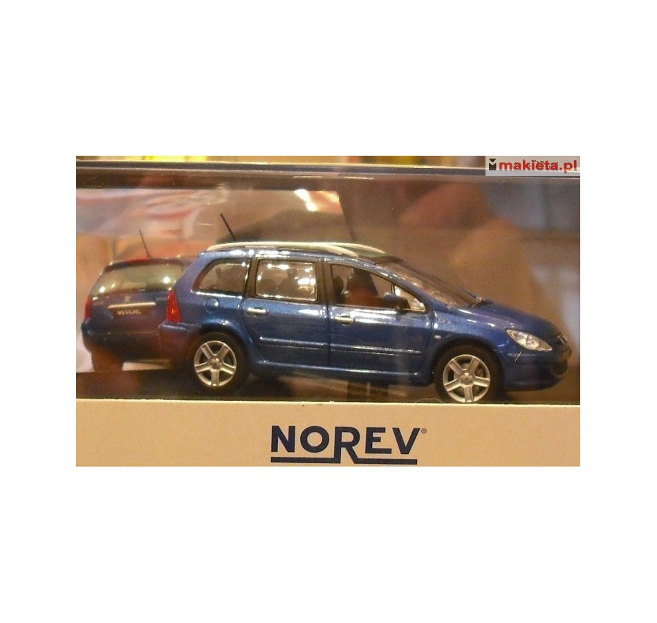 Norev 473712, Peugeot 307 SW, blue met., skala 1:43