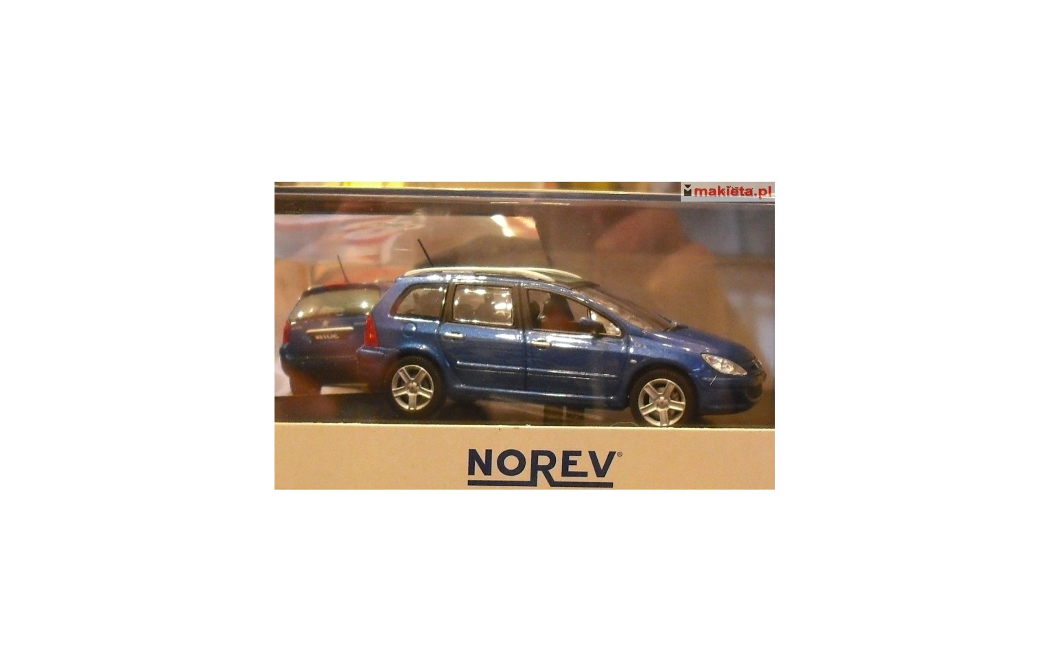 Norev 473712, Peugeot 307 Sw, Blue Met., Skala 1:43 - Makieta.pl