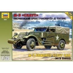 Zvezda 3581, M3 Armored Scout Car with Canvas, 1:35