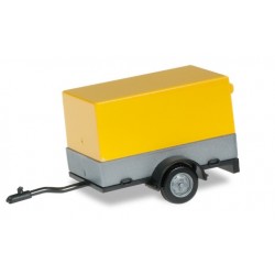 Herpa 051576 -002, Car trailer with open canvas, sign yellow, skala H0