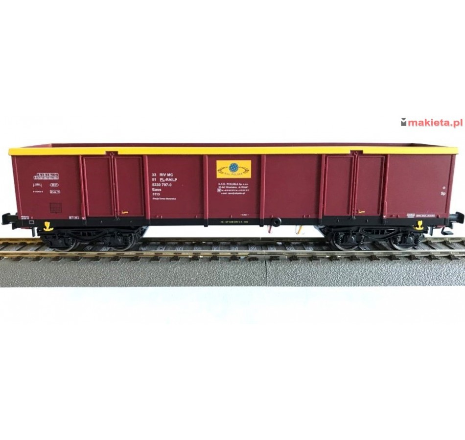 Rivarossi HRS6443, Wagon węglarka UIC, Eaos 33 51 533 0 797-0 PL-RAILP, Rail Polska Sp. z o.o., ep. VIa, skala H0.