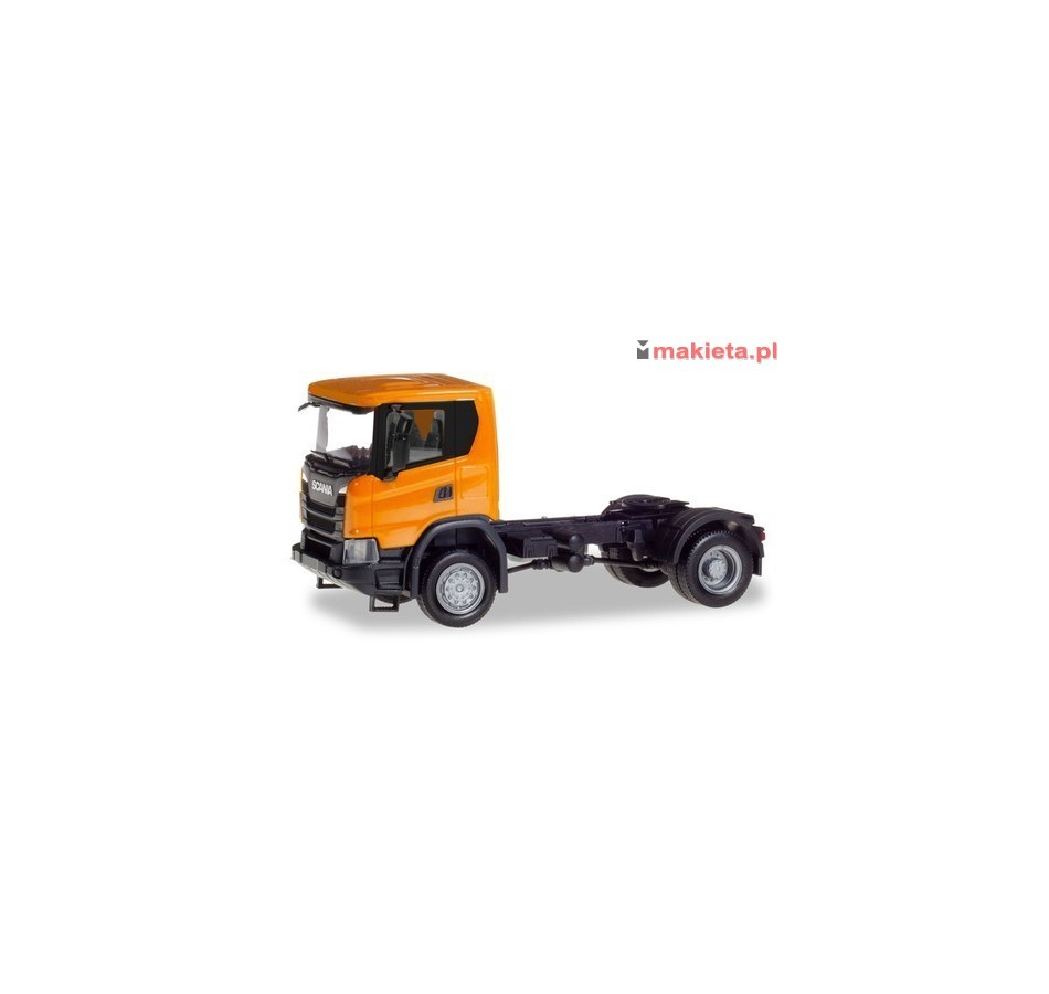 Herpa 309776, Scania CG 17 4x4 rigid tractor, orange, skala H0.
