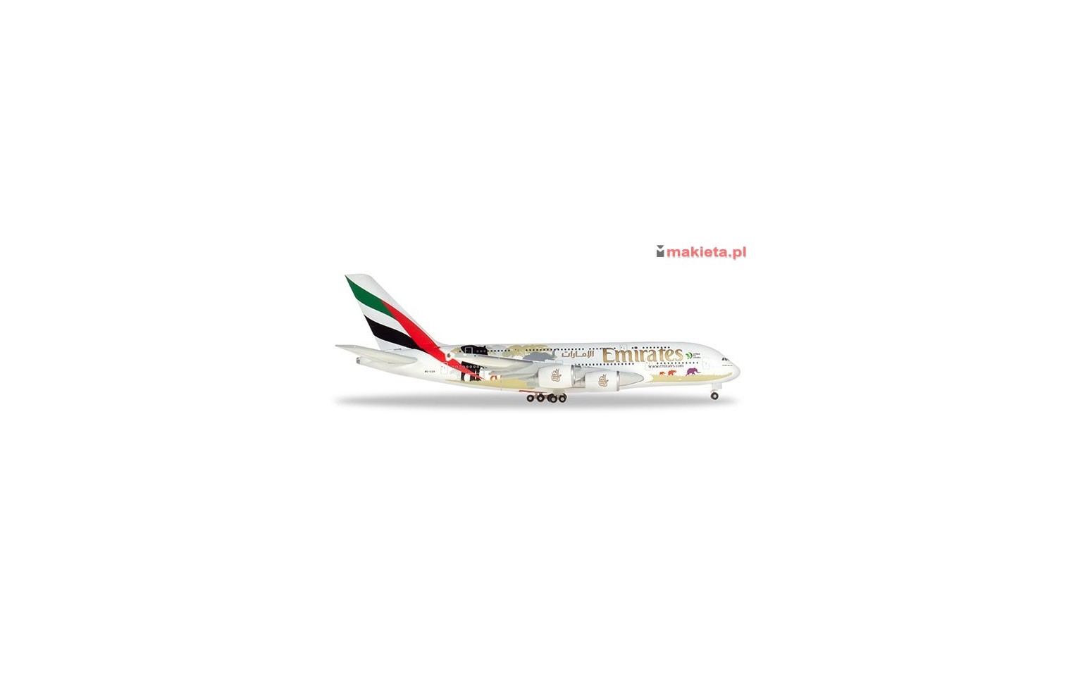 HERPA 532723, Emirates Airbus A380 "United for Wildlife", skala 1:500.