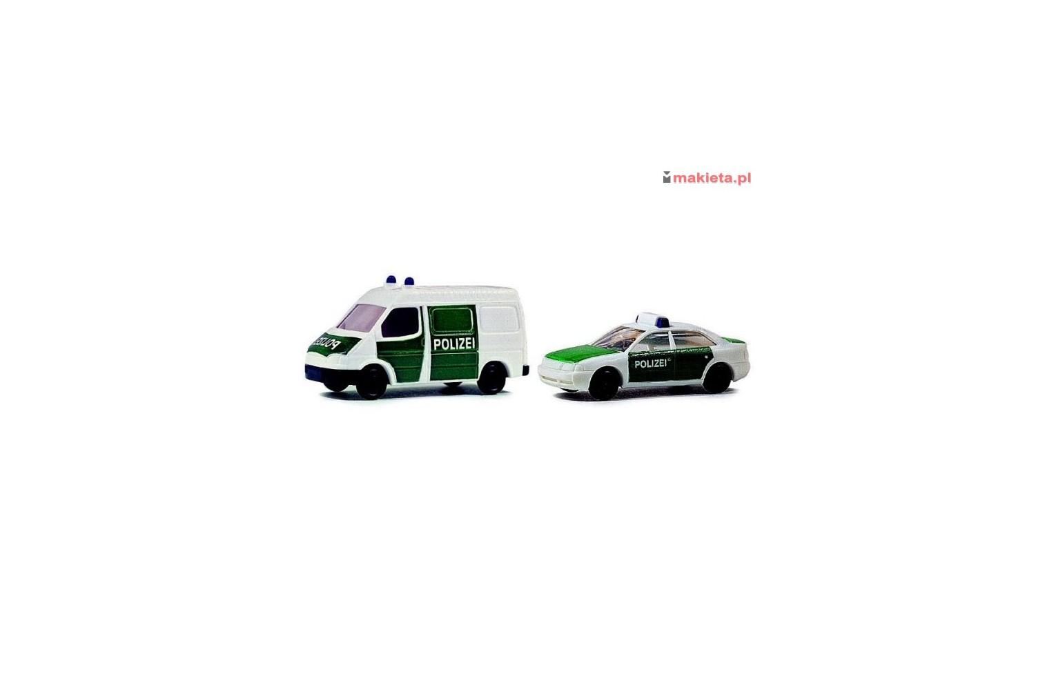 Rietze 16041, Dwa modele: AUDI A4 + FORD Transit, "Polizei", skala N (1:160).