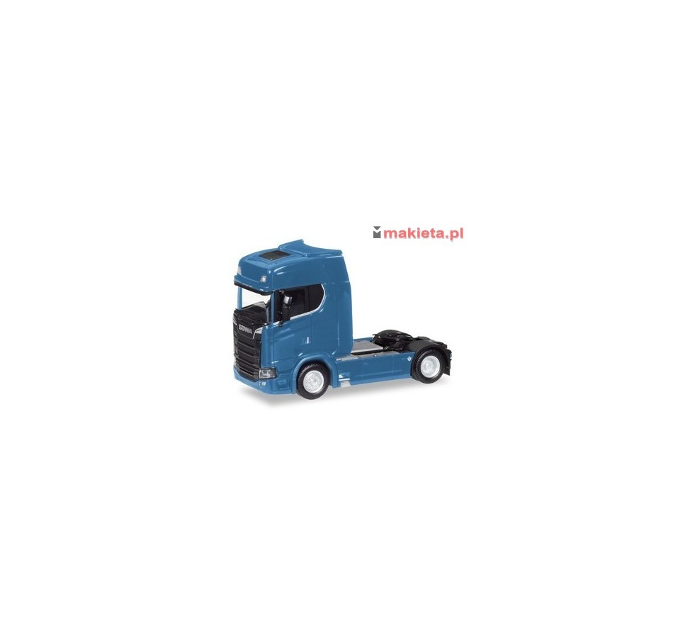 Herpa 307468-003, Scania CS high roof V8 rigid tractor with sun shield, traffic red, skala H0