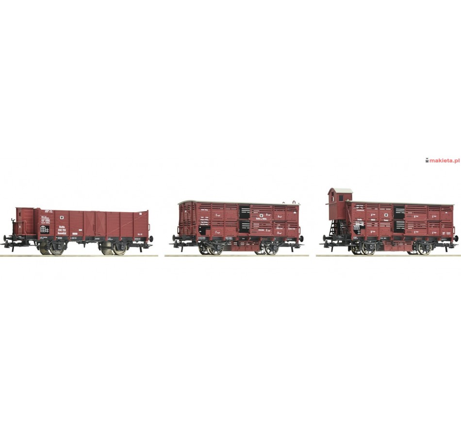 ROCO 76060, Zestaw: trzy wagony towarowe K.P.E.V., ep.I, skala H0.