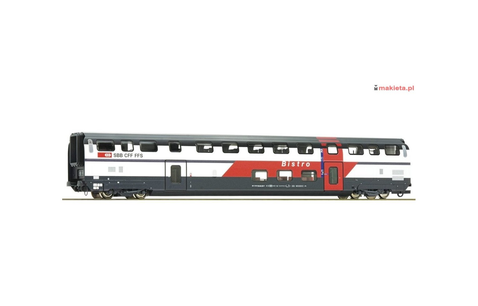 Roco 74504, Wagon piętrowy, typ BR "Bistro", "IC 2000" SBB ep.VI, skala H0.