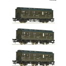 ROCO 74020, Zestaw: trzy wagony osobowe PKP (boczniaki), ep.III-IV, skala H0