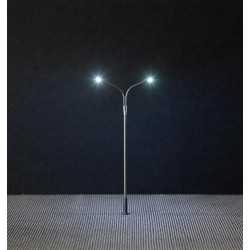 Faller 180101, Zestaw: trzy latarnie uliczne podwójne 100 mm,  LED, 12 V, skala H0