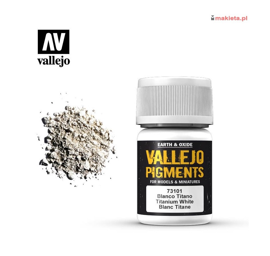 Vallejo Pigment 73101. Titanium White, biel tytanowa, 35 ml.