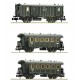 Fleischmann 809004. Zestaw: Trzy wagony składu pociągu osobowego, K.Bay.Sts.B., ep.I, skala N