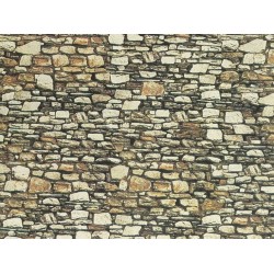 NOCH 57710, Mur z dolomitu, dekor kartonowy strukturalny, wytłaczany, 64 x 15 cm, skala H0 / TT.
