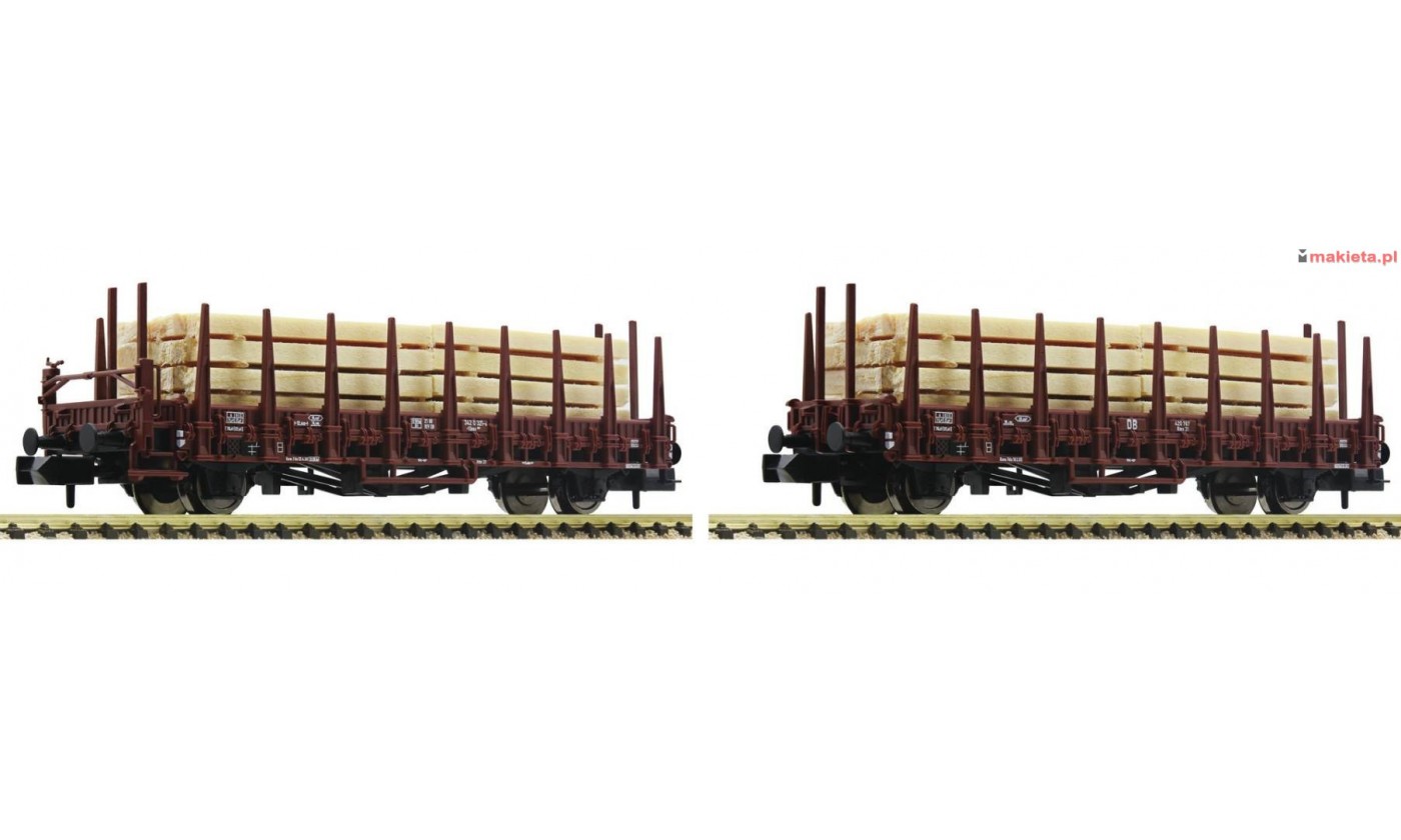 Fleischmann 881907, Zestaw: dwa wagony z kłonicami, z ładunkiem drewna, DB, ep.III-IV, skala N.