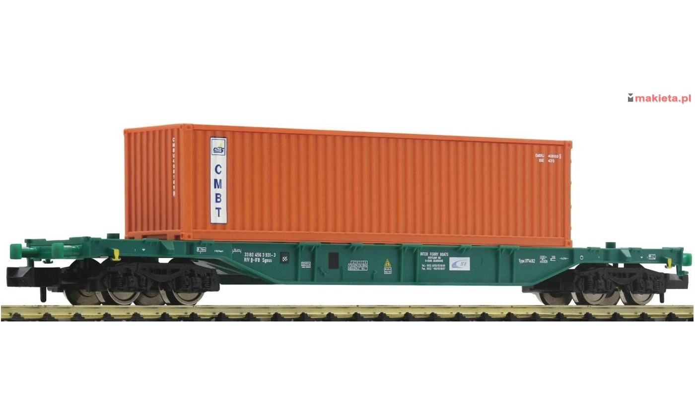 Fleischmann 825212, Wagon platforma Sgnss z kontenerem 40' "CMBT", IFB, ep.VI, skala N.