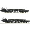 Roco 76194, Zestaw: 2 x wagon platforma 4-os. z ładunkiem, DB, ep.III, skala H0