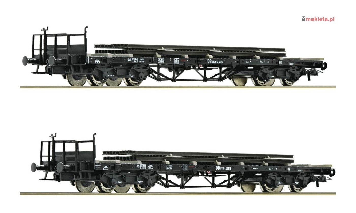 Roco 76194, Zestaw: 2 x wagon platforma 4-os. z ładunkiem, DB, ep.III, skala H0