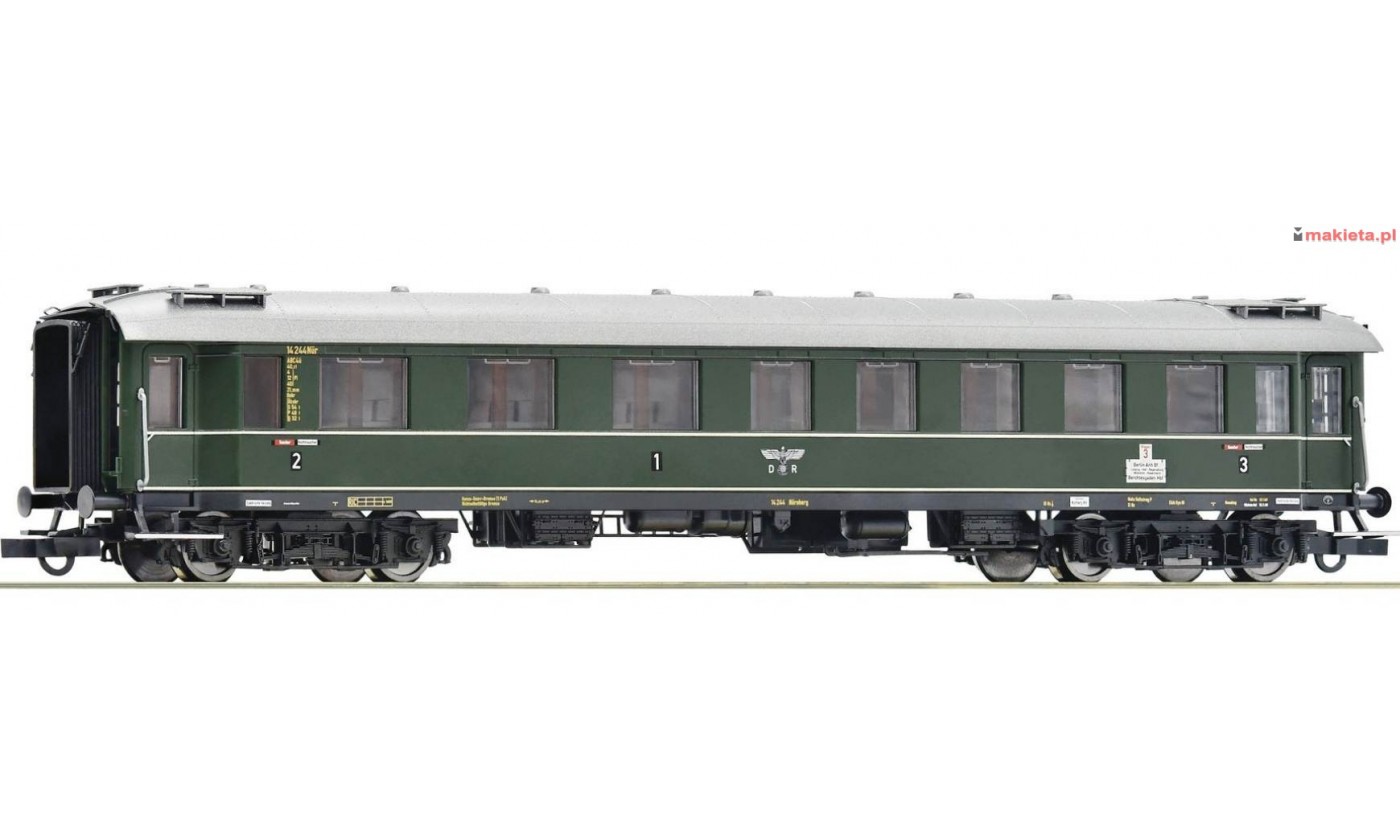 Roco 74371. Wagon pasażerski ABC4ü-35 składu pociągu ekspresowego DRB, DRG, ep.II, skala H0