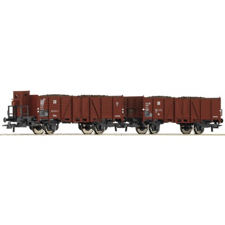 ROCO 67166, Zestaw: dwa wagony z ładunkiem węgla, DR, ep.III, skala H0