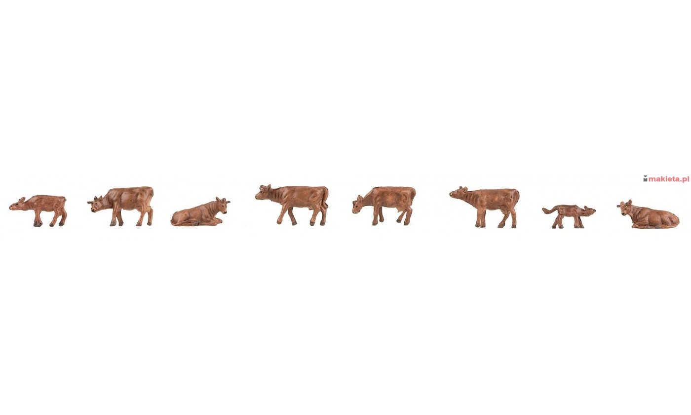 Faller 155908. Krowy brązowe rasy Allgaeu, zestaw figurek, skala N 1:160