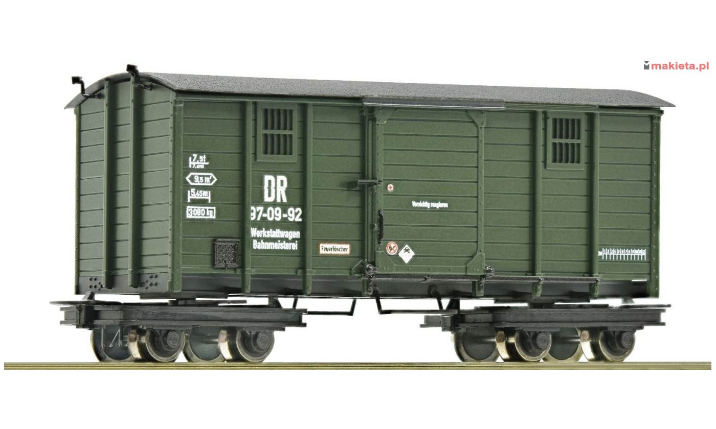 ROCO 34061, Wąskotorowy wagon techniczny warsztatowy, DR, ep.III-IV, skala H0e