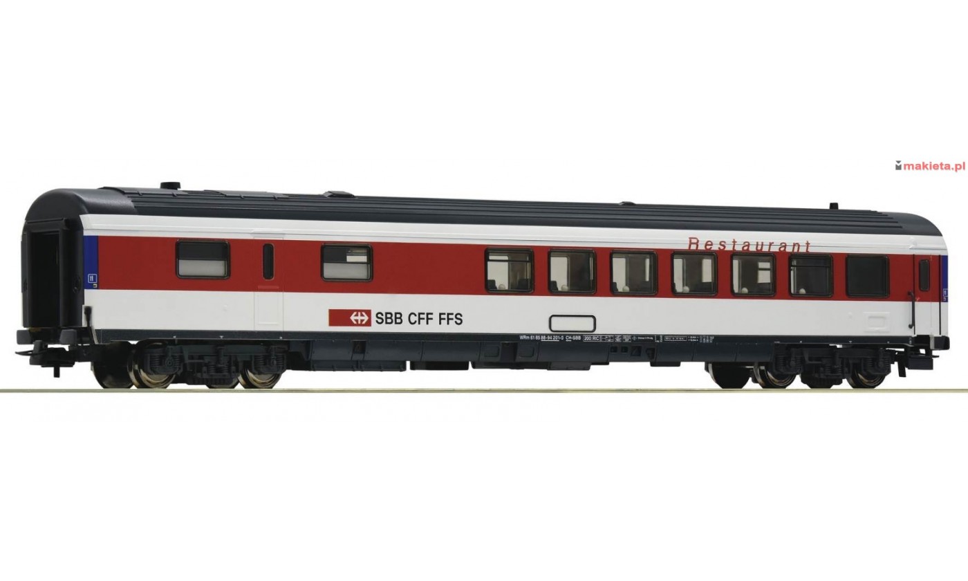 ROCO 54168, Wagon restauracyjny WRm, składu EC (Eurocity) SBB, ep.VI, skala H0.