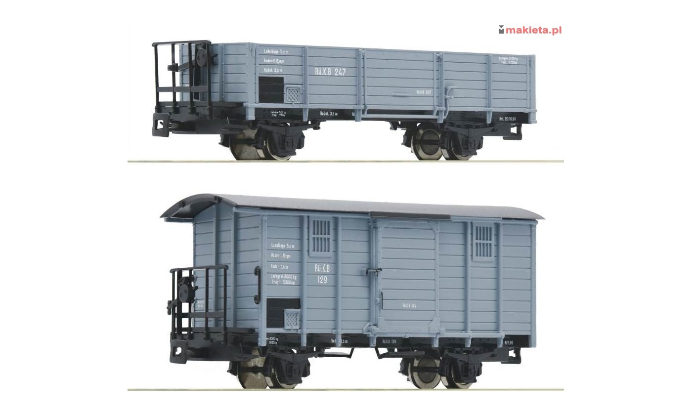 Roco 34559. Zestaw: dwa wagony wąskotorowe, RüKB, ep.I, skala H0e