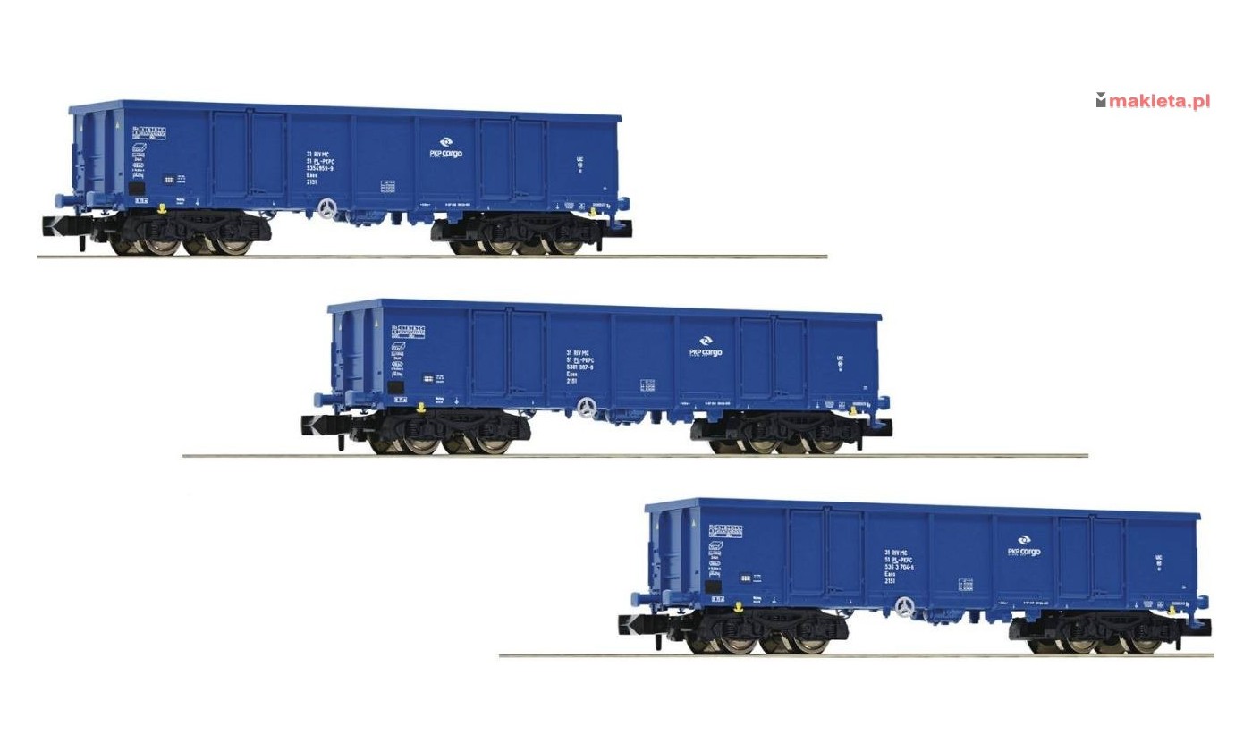 Fleischmann 828342. 3 x wagon Eaos PKP Cargo, skala N