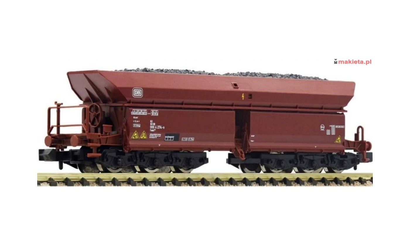 Fleischmann 852711. Wagon samowyładowczy Faals 150, DB, ep.IV, z ładunkiem węgla, skala N.