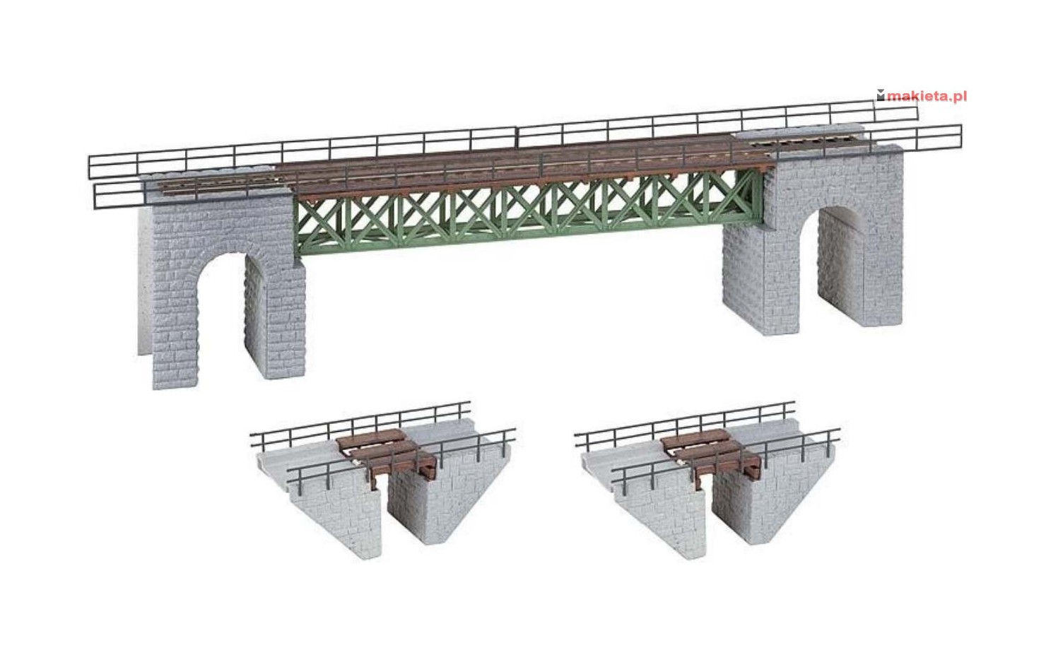 Faller 120501. Mosty na kolei wąskotorowej, duży, kratownicowy, oraz dwa małe,  skala H0 / H0e