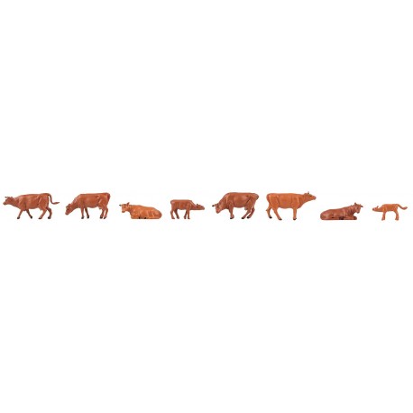 Faller 151918. Krowy rasy Angus, zestaw figurek, 8 sztuk, skala H0.