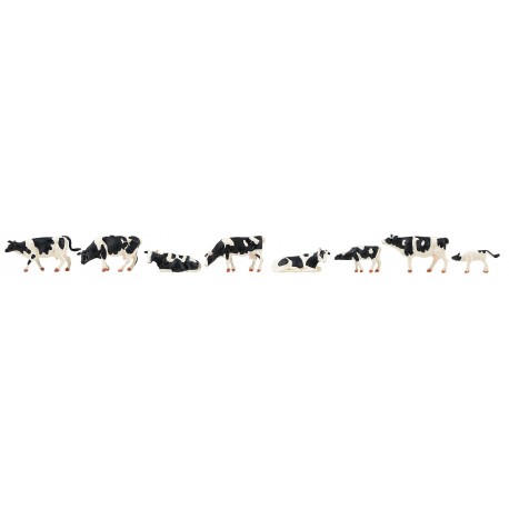 Faller 151904. Krowy łaciate, czarne, zestaw figurek, skala H0.