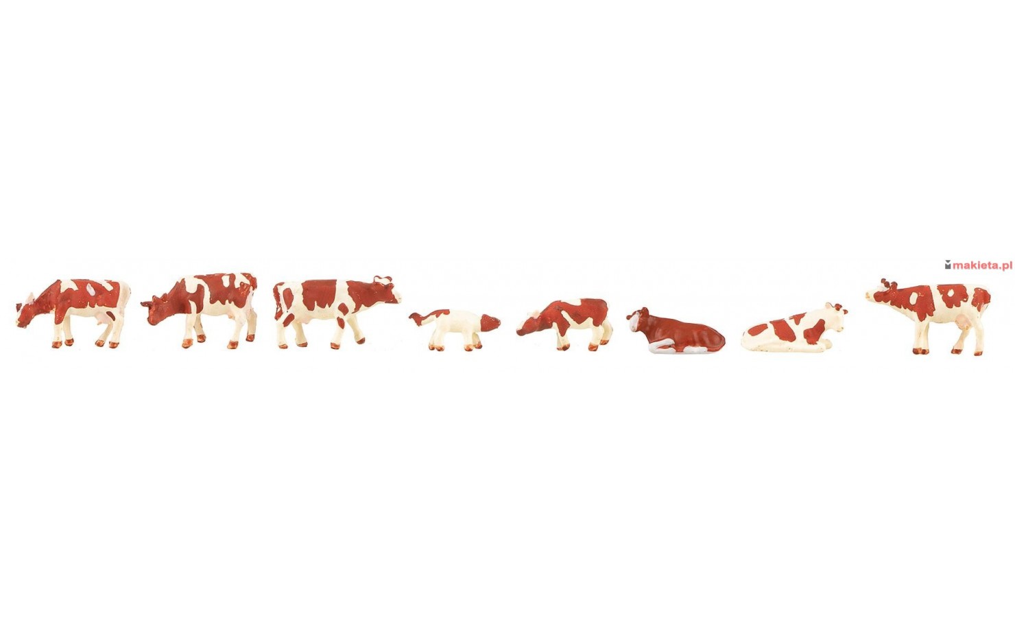 Faller 155902. Krowy brązowe w białe łaty, zestaw figurek, skala N.