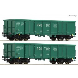 Roco 77032. Zestaw: dwa wagony Eaos, PROTOR (PKP), ep.VI, skala H0