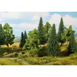 NOCH 24620. "Las mieszany", zestaw drzew (10-14 cm), 8 sztuk. Skala H0 / TT