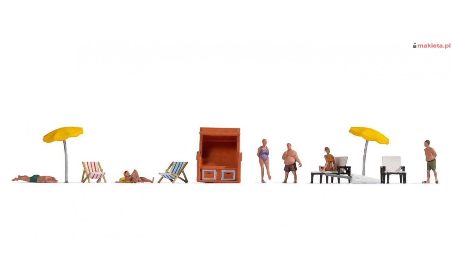 NOCH 16205. Na plaży, scenka tematyczna, figurki i akcesoria, duży zestaw, skala H0.