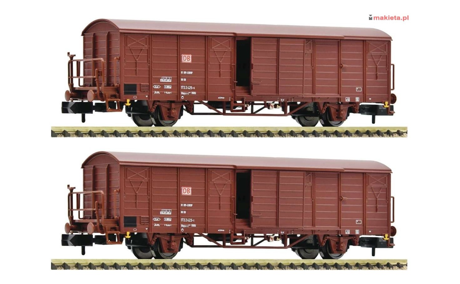 Fleischmann 826216. Zestaw: dwa wagony Gbsqss, DB, ep.V, skala N 1:160