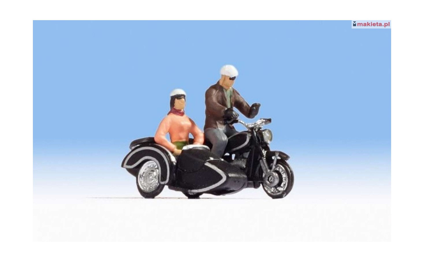 NOCH 15912. BMW R60, motocykl z koszem oraz figurki, skala H0.