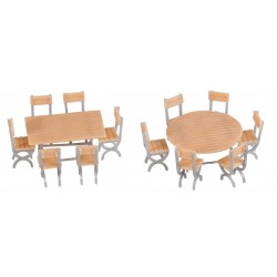 Faller 180957. 2 stoły i 12 krzeseł, skala H0