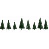 NOCH 25640. Zestaw drzew, jodły, 8 sztuk, wys. ~8-12 cm, skala H0-TT-N