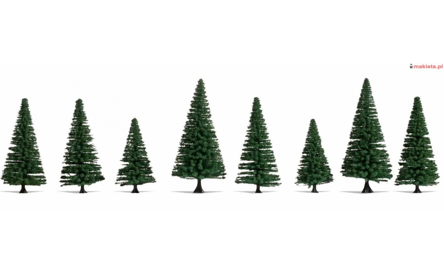 NOCH 25640. Zestaw drzew, jodły, 8 sztuk, wys. ~8-12 cm, skala H0-TT-N