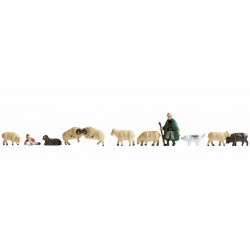 NOCH 45750. Pasterze z owcami, zestaw figurek, skala TT (1:120)