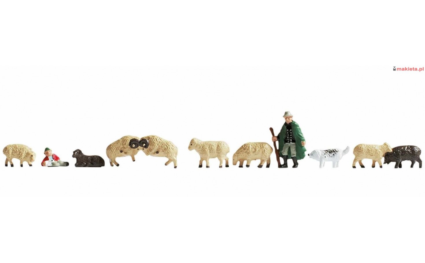 NOCH 45750. Pasterze z owcami, zestaw figurek, skala TT (1:120)