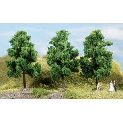 Auhagen 70938. Drzewa liściaste, 3 sztuki, ~11 cm. Ciemnozielone