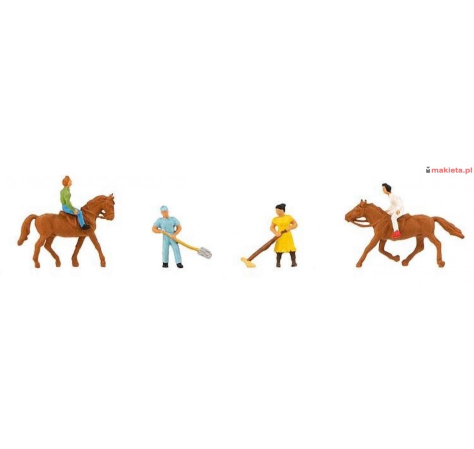Faller 155363. Personel stajni i jeźdźcy na koniach, skala N 1:160