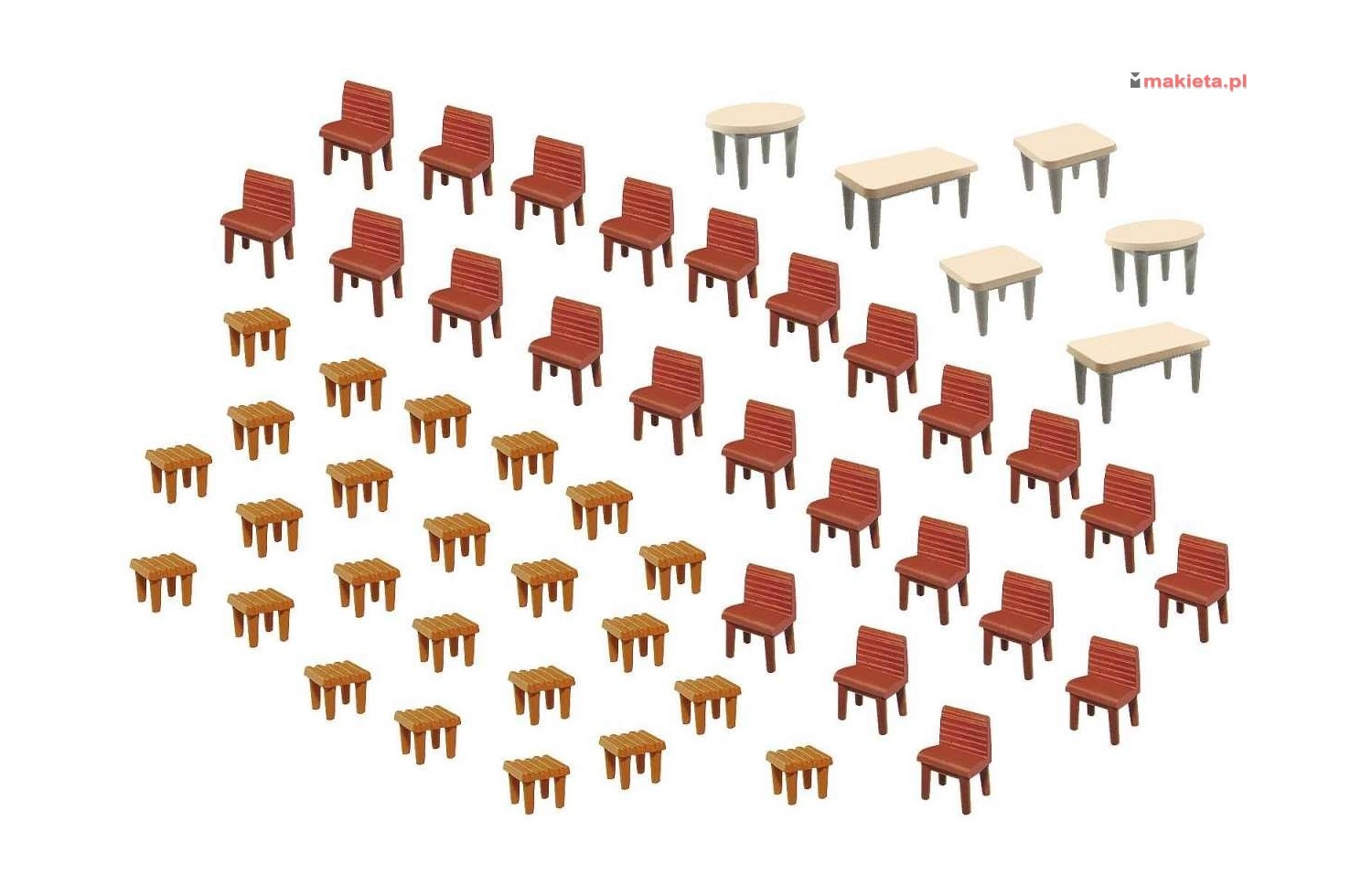 Faller 180438. Stoły i krzesła, zestaw, skala H0