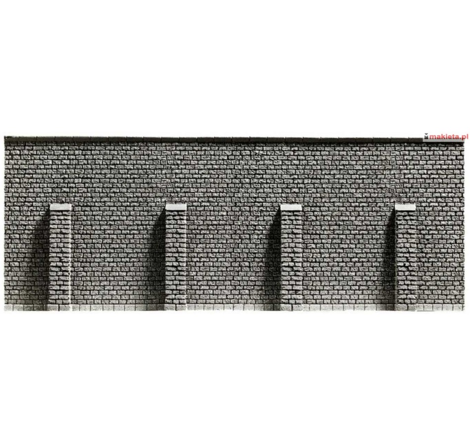 NOCH 58056. Mur oporowy z przyporami, 33 x 12,5 cm, skala H0