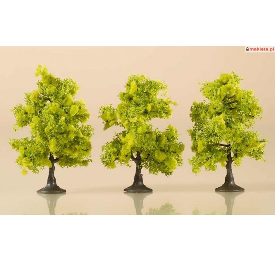 Auhagen 70935. Drzewa liściaste, 3 sztuki, ~7 cm. Jasnozielone